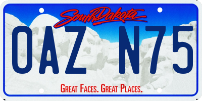 SD license plate 0AZN75