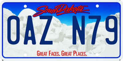 SD license plate 0AZN79