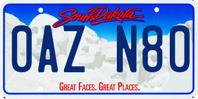 SD license plate 0AZN80