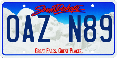 SD license plate 0AZN89