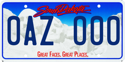 SD license plate 0AZO00