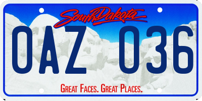 SD license plate 0AZO36