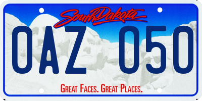 SD license plate 0AZO50