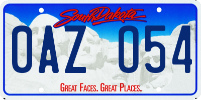 SD license plate 0AZO54