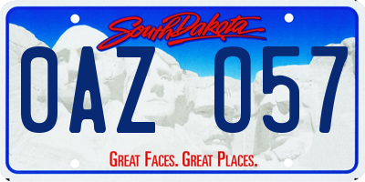 SD license plate 0AZO57