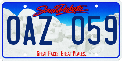 SD license plate 0AZO59