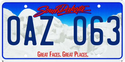 SD license plate 0AZO63
