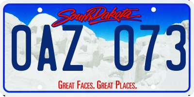 SD license plate 0AZO73