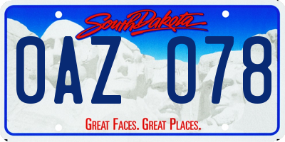 SD license plate 0AZO78
