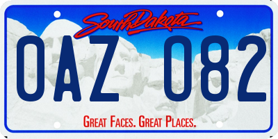 SD license plate 0AZO82
