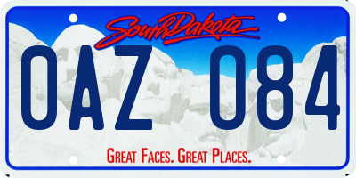 SD license plate 0AZO84