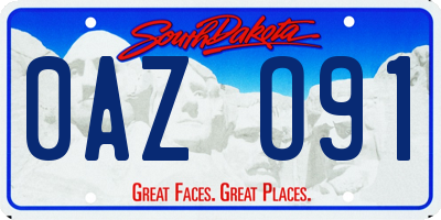 SD license plate 0AZO91