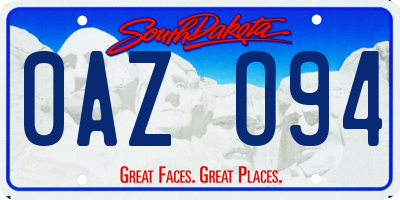 SD license plate 0AZO94