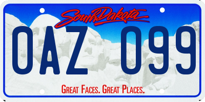 SD license plate 0AZO99