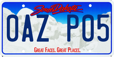 SD license plate 0AZP05