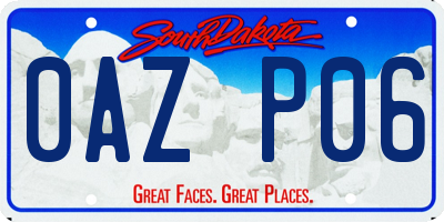 SD license plate 0AZP06