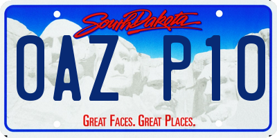 SD license plate 0AZP10