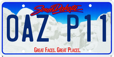 SD license plate 0AZP11