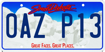 SD license plate 0AZP13