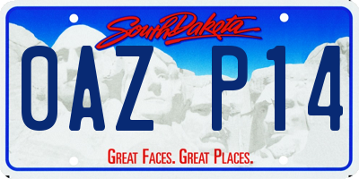 SD license plate 0AZP14