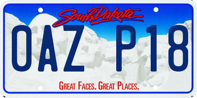 SD license plate 0AZP18