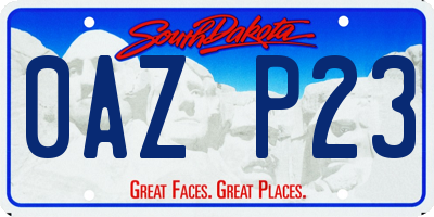 SD license plate 0AZP23