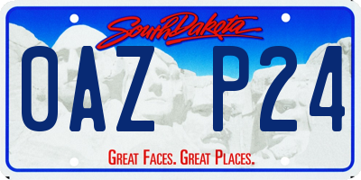 SD license plate 0AZP24