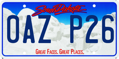 SD license plate 0AZP26