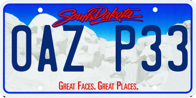 SD license plate 0AZP33