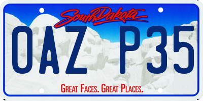 SD license plate 0AZP35