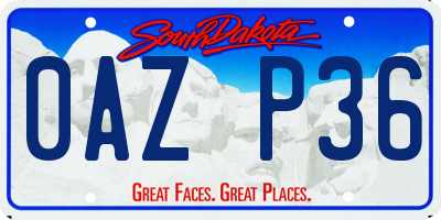 SD license plate 0AZP36