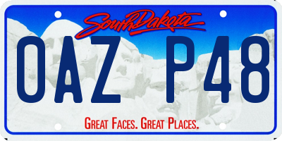 SD license plate 0AZP48