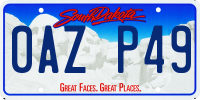 SD license plate 0AZP49
