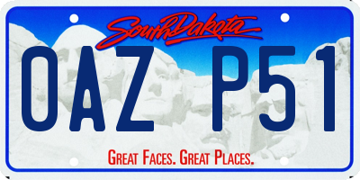 SD license plate 0AZP51