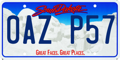SD license plate 0AZP57