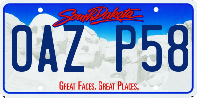 SD license plate 0AZP58