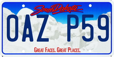 SD license plate 0AZP59