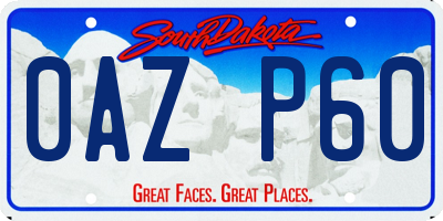 SD license plate 0AZP60