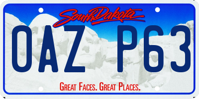 SD license plate 0AZP63