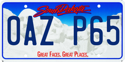 SD license plate 0AZP65