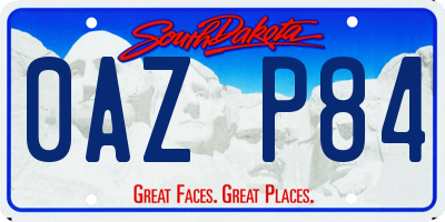 SD license plate 0AZP84