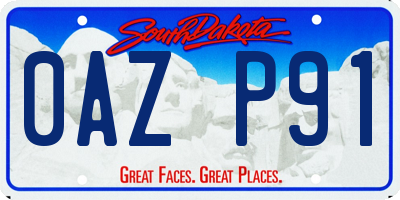 SD license plate 0AZP91