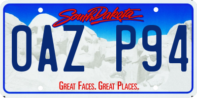 SD license plate 0AZP94
