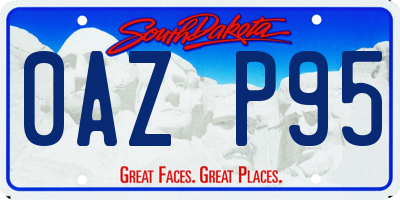 SD license plate 0AZP95