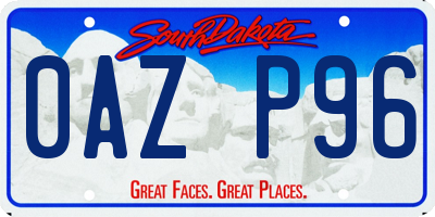 SD license plate 0AZP96