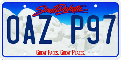 SD license plate 0AZP97