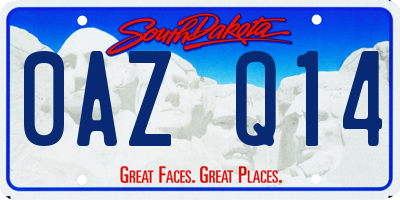 SD license plate 0AZQ14
