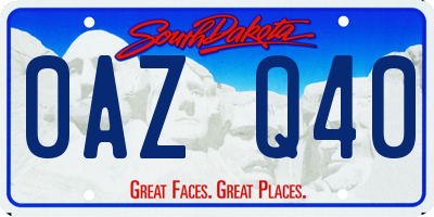 SD license plate 0AZQ40
