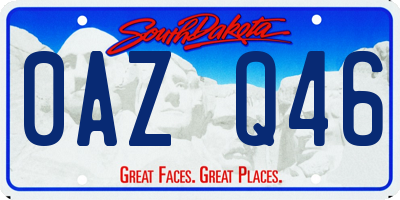 SD license plate 0AZQ46