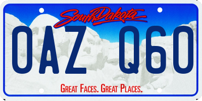 SD license plate 0AZQ60